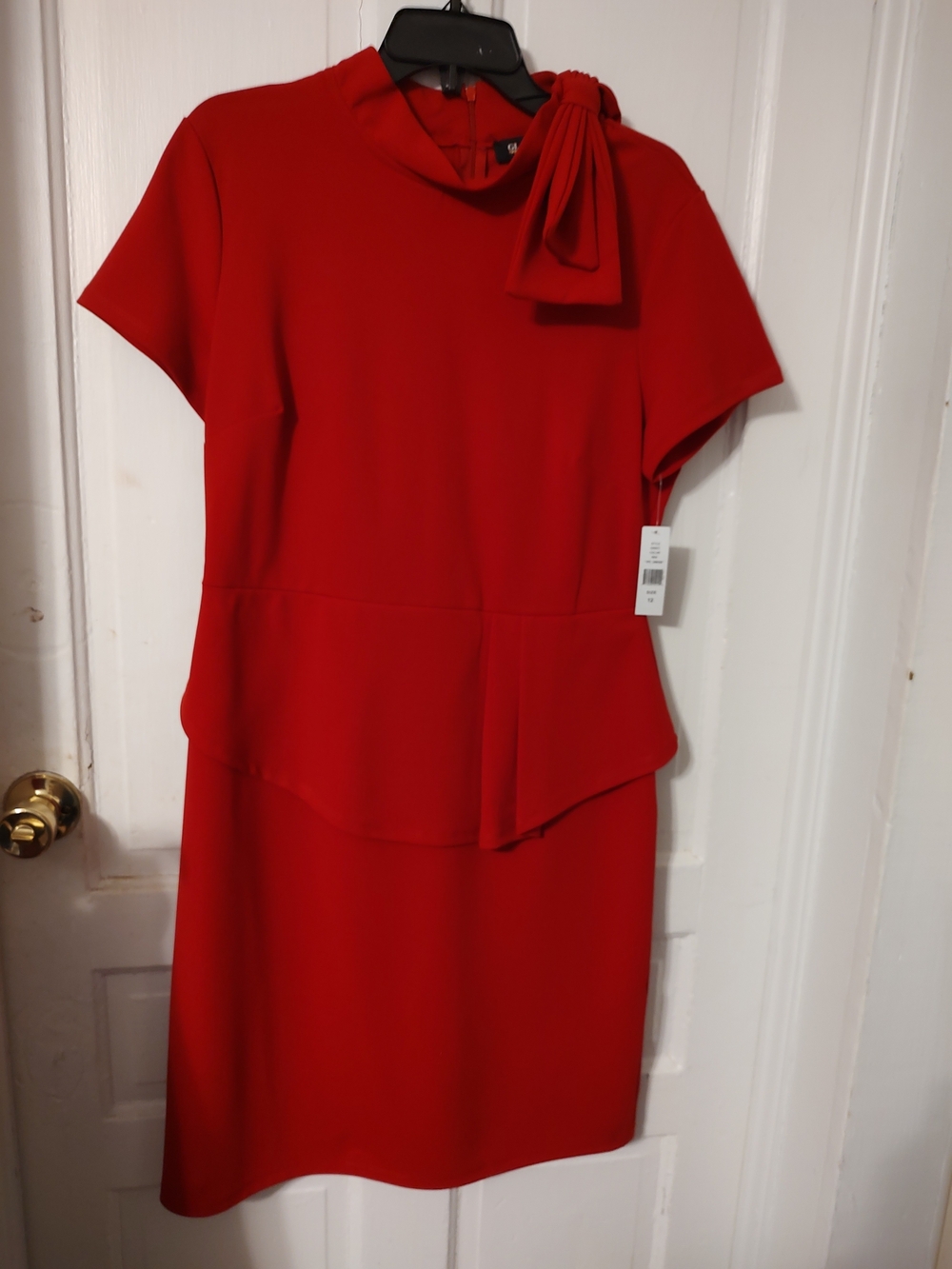Come In 2 Size 12/14 Glamour Red Bow-Neck Midi Dress